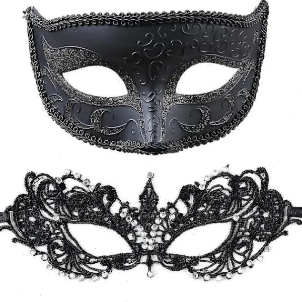 unbranded Maskeradmask för Par - Venetianska Masker - Mardi Gras Mask - Spetsmaskeradmask> Masker