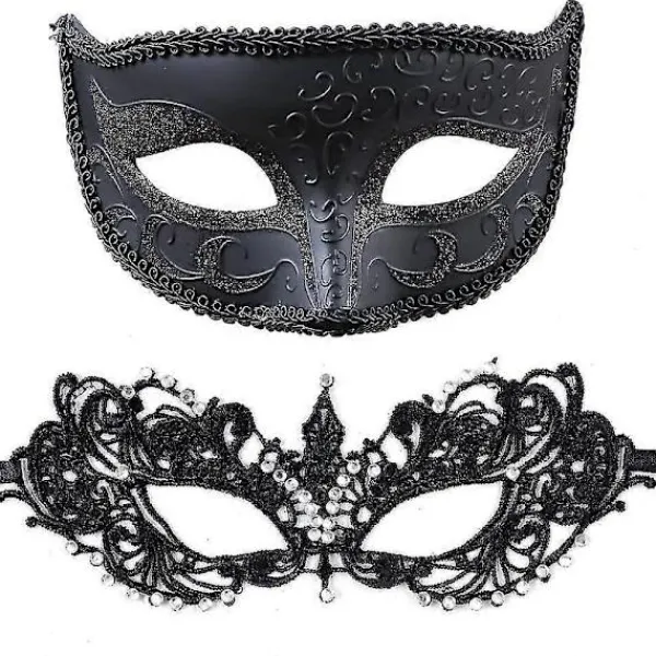 Maskeradmask för Par - Venetianska Masker - Mardi Gras Mask - Spetsmaskeradmask> Masker