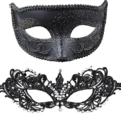 Maskeradmask för Par - Venetianska Masker - Mardi Gras Mask - Spetsmaskeradmask> Masker