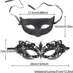 Maskeradmask för Par - Venetianska Masker - Mardi Gras Mask - Spetsmaskeradmask> Masker