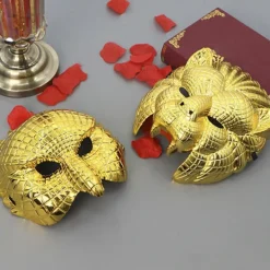 Maskeradmask Guld Leopard/Lejon/Gris/Uggla Mask Party Mask Halloween Cosplay Mask Kvinnor Män Djurmask Balmask[gks]><noscript><img width=