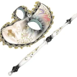 Maskeradmask på pinne Venetianskt mask för kvinnor balmasktillbehör maskeradmask för kvinnor cosplay festmask dammaskeradmask smink> Masker