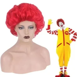 McDonald Cosplay Kostym Ronald Maskerad Sutra Clown Karaktär Vuxen Halloweenfest Rolig Kostym Scenkläder Peruk XXXL-FY XXXL A3> Peruker