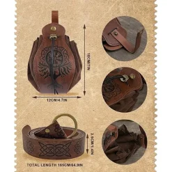 Holocky Medeltida Bälte i Vikingastil med Väska för Halloweenkostymer> Dräkter