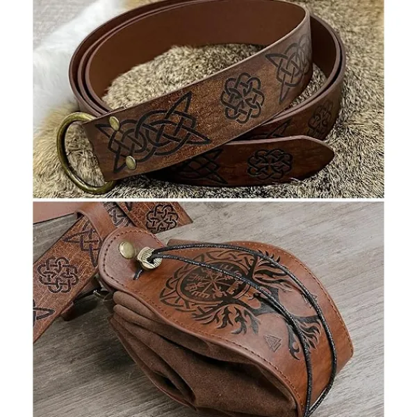 Holocky Medeltida Bälte i Vikingastil med Väska för Halloweenkostymer> Dräkter