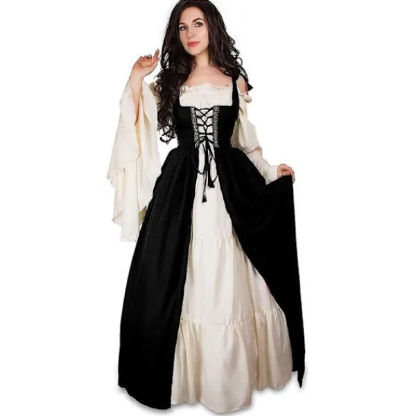 Medeltida Punk Klänning Cosplay Halloween Kostymer Kvinnor Palace Karneval Fest Förklädnad Prinsessa Kvinna Viktoriansk Vestido Robe Vinröd L | Fyndiq> Dräkter
