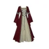 Medeltida Retro Hov Prinsessa Cosplay Kostym Lång Klänning Elegant Häxa (M Röd)> Dräkter