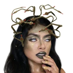 Medusa Ormhuvud Diadem Grekisk Gudinna Hårband Maskerad Huvudbonad Halloween Cosplay Karneval Party Tillbehör för Kvinnor Flickor><noscript><img width=