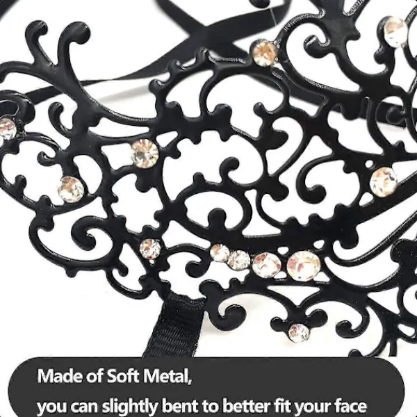 Metall Laserskuren Maskeradmask Dam Venetiansk Festmask> Masker