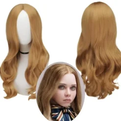 FMYSJ M3gan Heroine Cosplay Peruk AI-docka Robotar Megan Lång Vågig Lockig Syntetisk Hårfärg Peruker Halloweenfest Rollspel Kostymrekvisita (FMY)> Peruker