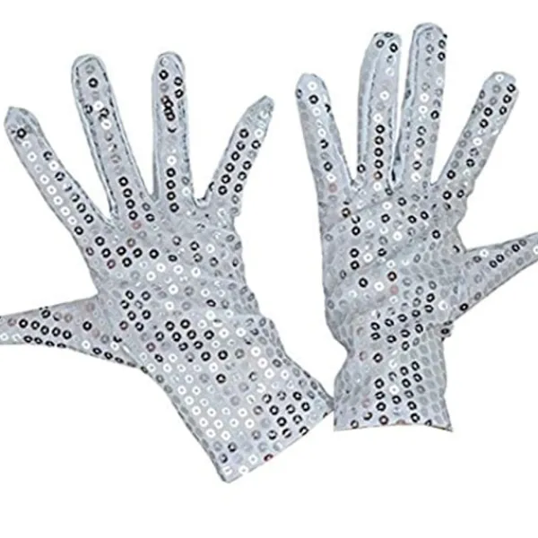 Michael Jackson Handskar Barn Performance Handskar Partyhandskar Klädtillbehör Juldräkt (Silver)> Tillbehör