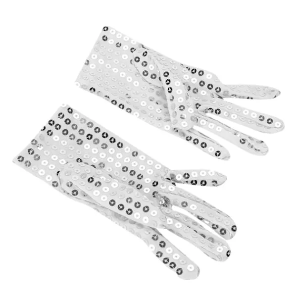 Michael Jackson Handskar Barn Performance Handskar Partyhandskar Klädtillbehör Juldräkt (Silver)> Tillbehör