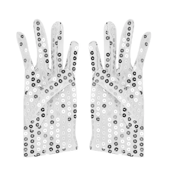 Michael Jackson Handskar Barn Prestandahandskar Fest Handskar Klädtillbehör Julutklädnad (Silver)> Tillbehör