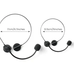 unbranded Mikrofonheadset Falsk Rockstjärna Headset Leksak Headset Mic Kostymtillbehör Konsert Hörlurar Sminkrekvisita (1, Stor) Svart Stor> Tillbehör