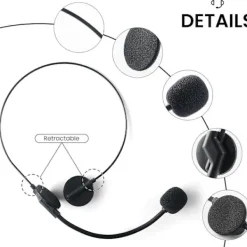 unbranded Mikrofonheadset Falsk Rockstjärna Headset Leksak Headset Mic Kostymtillbehör Konsert Hörlurar Sminkrekvisita (1, Stor) Svart Stor><noscript><img width=