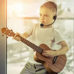 unbranded Mikrofonheadset Falsk Rockstjärna Headset Leksak Headset Mic Kostymtillbehör Konsert Hörlurar Sminkrekvisita (1, Stor) Svart Stor><noscript><img width=