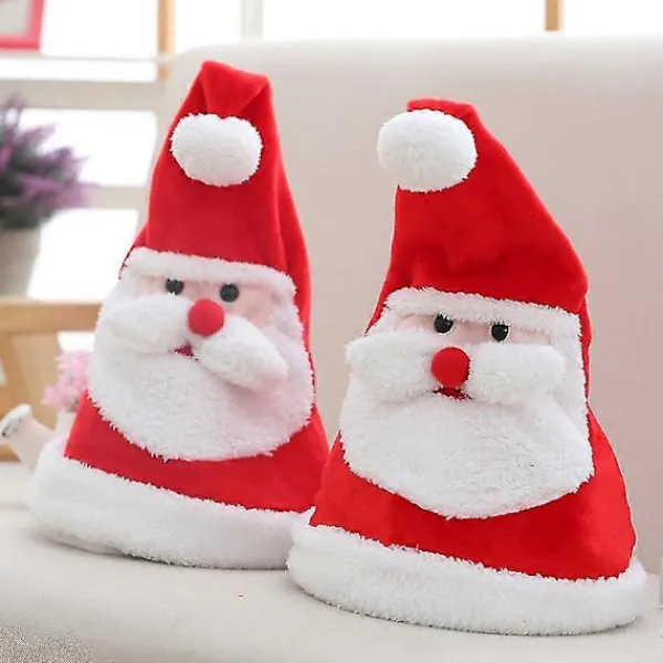 Mimigo Glödande Dansande Sjungande Tomtehatt Jul Interaktiva Leksaker Med Musik Elektronisk Mössa Sjung A> Huvudbonader