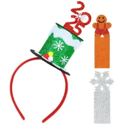 Mini Hög Hatt Juldiadem med Utbyteskort – Festlig Julfestaccessoar för Vuxna, Iögonfallande Cosplaydekoration för Året 21.00X13.10X6.50CM> Huvudbonader