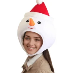 Mjuk, fluffig snögubbe-mössa för jul - Justerbar festlig huvudbonad för både män och kvinnor, perfekt för julfester, utklädning och vuxenhelger><noscript><img width=