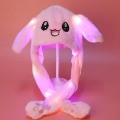 Mjuk och varm kaninmössa med LED-ljus, hoppande mössa Ljusfri Pikachu-mössa><noscript><img width=
