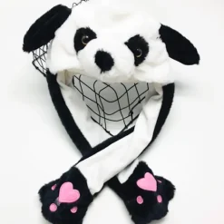 Mjuk och varm kaninmössa med LED-ljus, hoppande mössa> Huvudbonader