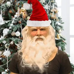 JIUSAIRUI Mjuk Tomte Vuxen My Old Man Christmas Holiday Rolig Latex Mask><noscript><img width=