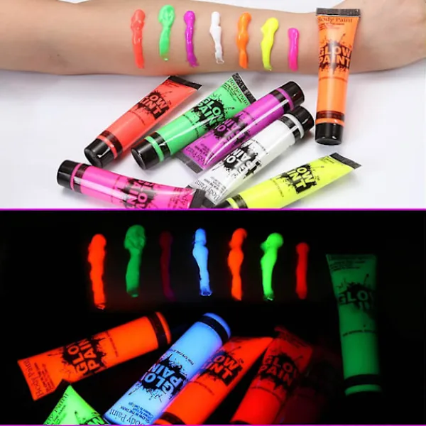 10ml Halloween Glow Pop In Dark Face Black Light Paint Uv Neon & Body Crayon Kit Fluorescent Makeup Marker Christmas G> Smink