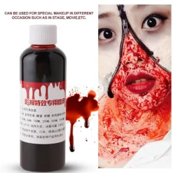100ml Professionellt Falskt Blod Special Halloween Sår Ärr Zombie Fancy Make Up Falskt Blod><noscript><img width=