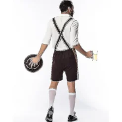 Män bayerska läderhosen tyska Oktoberfest traditionella shorts öl kille kostym L><noscript><img width=