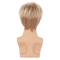 Män Blandat Blond stilig Kort rakt hår Peruker Cosplay Full Peruk><noscript><img width=