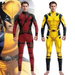 Män Deadpool 3 Wolverine Jumpsuit Bodysuit Cosplay Kostym Halloween Dräkt Outfit L><noscript><img width=