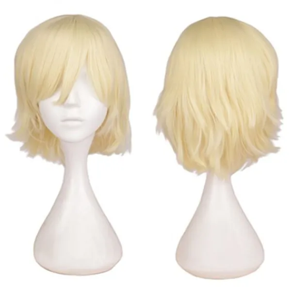 Män Kvinnor Kort rakt hårstrå Peruk Värmebeständig Syntet Orange> Peruker