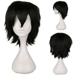 Män Kvinnor Kort rakt hårstrå Peruk Värmebeständig Syntet Orange><noscript><img width=