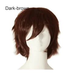 unbranded Män Kvinnor Multi-Color Kort rakt hårstycke Hel Peruk för Anime Party Cosplay - Svart-röd><noscript><img width=