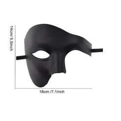 Mäns Maskerad Mask, Silver Venetian Mask Vintage Phantom of the Opera Mask, Vuxen Halv Ansikte Fest Mask Halloween Jul><noscript><img width=