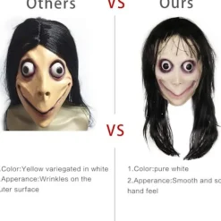 Molezu Momo Mask Läskig Mask, Krypande Mask Monstermask, Skräckdräkter Party Gummi Latex Mask för Halloween Vuxen><noscript><img width=