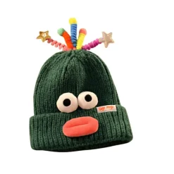 Monster Shrek Vinter Stickad Mössa Beanie Ull Rolig Cap Nyhet Kvinnor / Män One Size> Huvudbonader