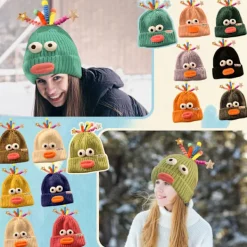 Monster Shrek Vinter Stickad Mössa Beanie Ull Rolig Cap Nyhet Kvinnor / Män One Size> Huvudbonader