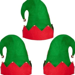Moon Boat 3-pack Jul Tomte Filt Hatt - Bjällerklang Julhelg Party Kostym Favörer Gåvor Tillbehör> Huvudbonader