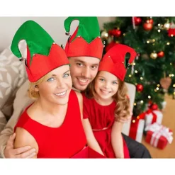 Moon Boat 3-pack Jul Tomte Filt Hatt - Bjällerklang Julhelg Party Kostym Favörer Gåvor Tillbehör><noscript><img width=