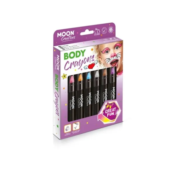 Moon Creations Kroppskritor (6-pack) One Size Rosa/Orange/Blå One Size> Smink