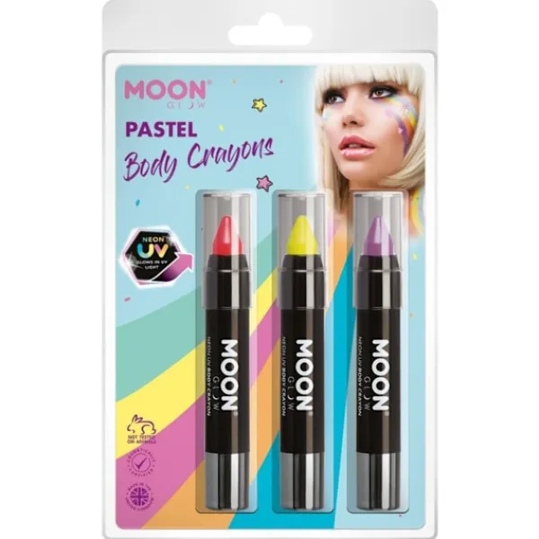 Moon Glow Intense Neon UV Kroppskritor (3-pack) One Size Röd One Size> Smink