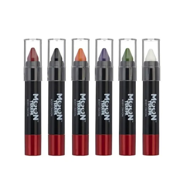 Moon Terror Halloween Kroppskritor (6-pack) One Size Röd/Sva One Size> Smink