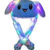 Mordely Bunny Hat Ear Moving Jumping Hat Plush Rabbit Hat Cute Cap With Paws> Huvudbonader