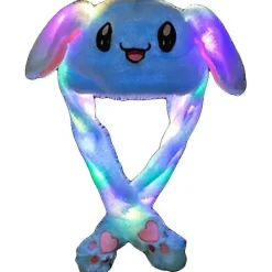 Mordely Bunny Hat Ear Moving Jumping Hat Plush Rabbit Hat Cute Cap With Paws> Huvudbonader