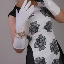 Mordely Långa Handskar Kungsblå Handskar VIT><noscript><img width=