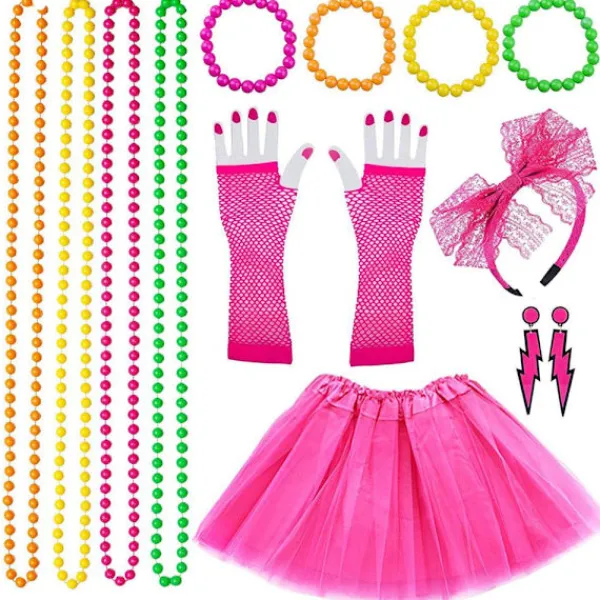 Mordely Neon 80-talskostymer för set Tutu-kjol 2> Tillbehör