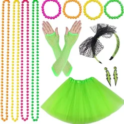 Mordely Neon 80-talskostymer för set Tutu-kjol 2><noscript><img width=