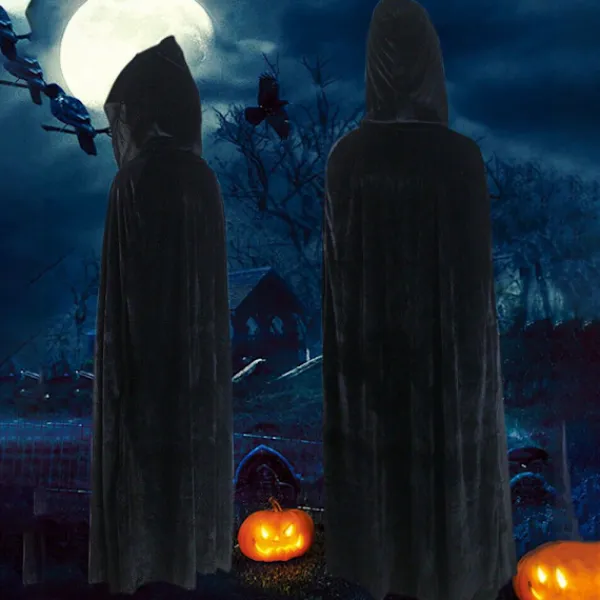 Mordely Velvet Cloak Cape Ghost Capes SVART> Tillbehör