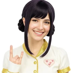 morvally Dam 47 Tum Lila Lång Flätad Hästsvans Peruk - Anime Cosplay Peruker för Kvinnor Halloween Kostymfest> Peruker